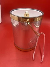 Mr. Ice Bucket By Stephanie Imports Hand Made In USA Brushed Silver Double Wa...