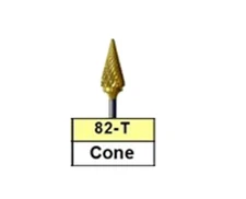 BesQual 82T Cone Titanium Nitrite Coated Carbide Bur 1/Pk. HP Shank 2.35mm