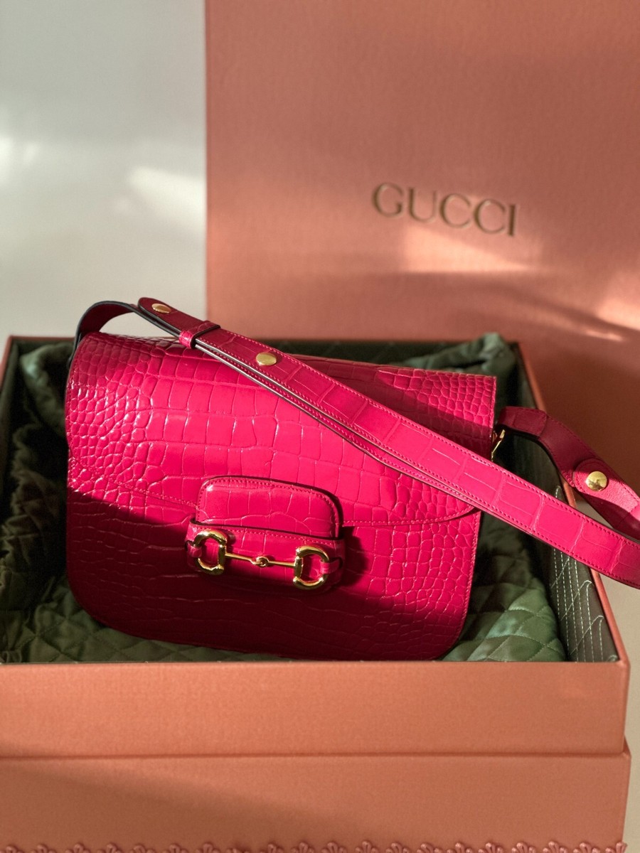 トートバッグ GUCCI Pink Leather Mini Gucci Horsebit 1955 Handbag Gucci Mini Horsebit 1955 Tote Bag | Pink | FARFETCH