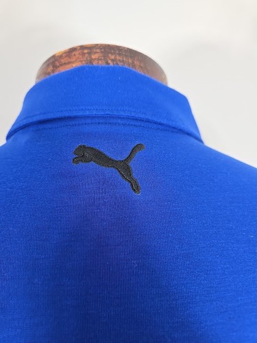 Puma Golf Mens XL Blue Black Pocket Short Sleeve Golf Polo Shirt - Picture 6 of 7