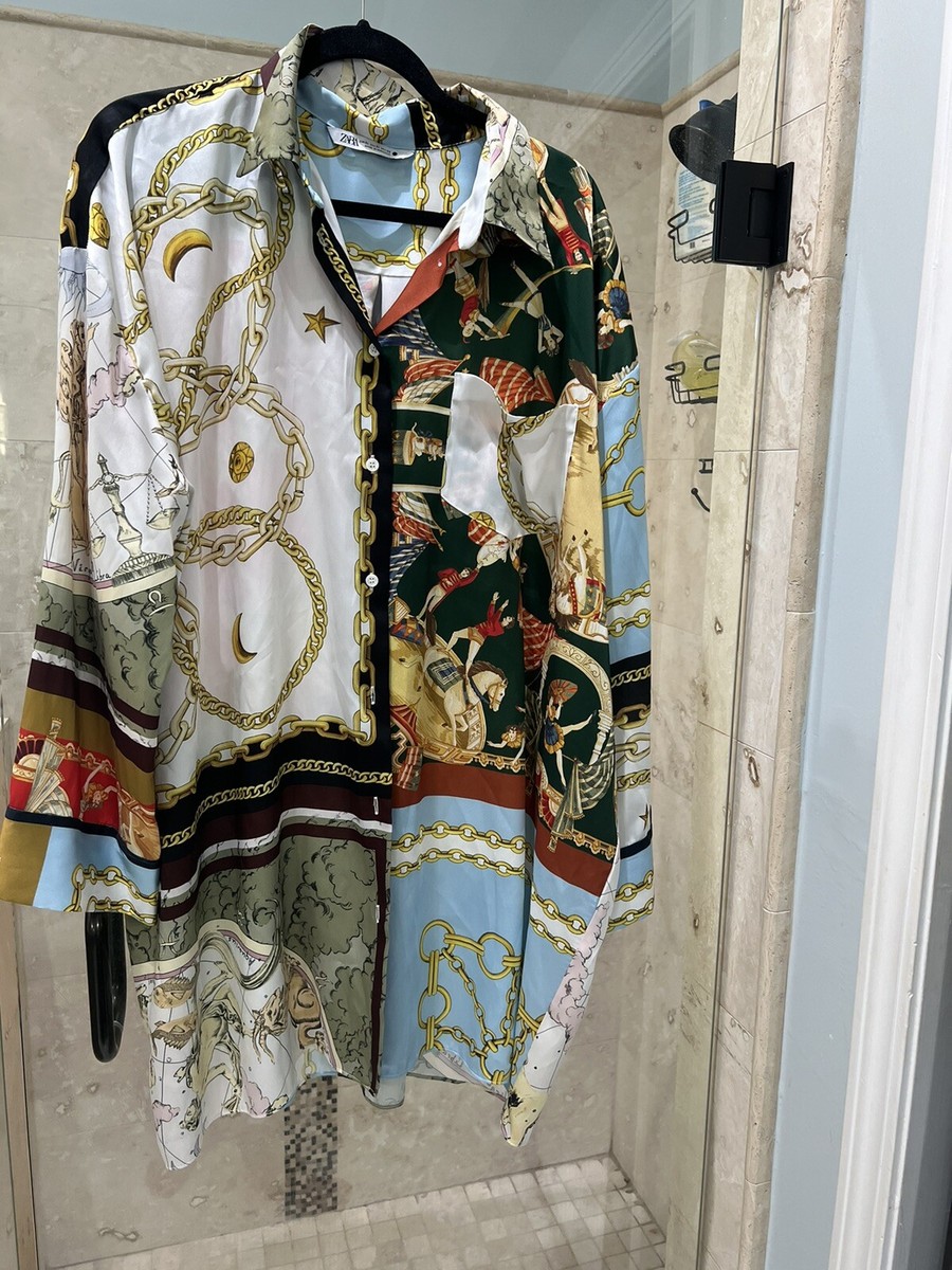 Zara Oversized Patchwork Shirt Blogger Fav 2330/008 Xl Zara Oversized Patchwork Shirt Blogger Fav 2330/008 Xl