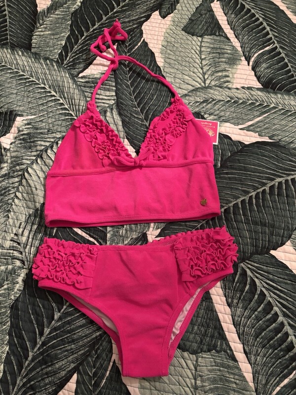 NEW JUICY COUTURE PINK TERRY BIKINI SET SZ 10