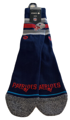 Stance Patriots Crew Socks 1Pair Men 9-13 Blue Red New England Backfield NFL NEW