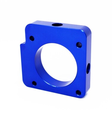 Torque Solution Throttle Body Spacer Blue Fits Subaru WRX 06-14/STI 04-20