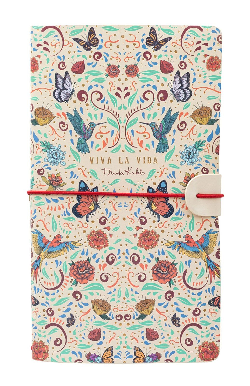 Frida Kahlo Travel Journal Leather Notebook 11,7x19,6 cm Viva La Vida floral