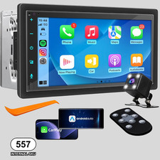 Double Din Wireless CarPlay Stereo Android Touchscreen Bluetooth, Backup Cam