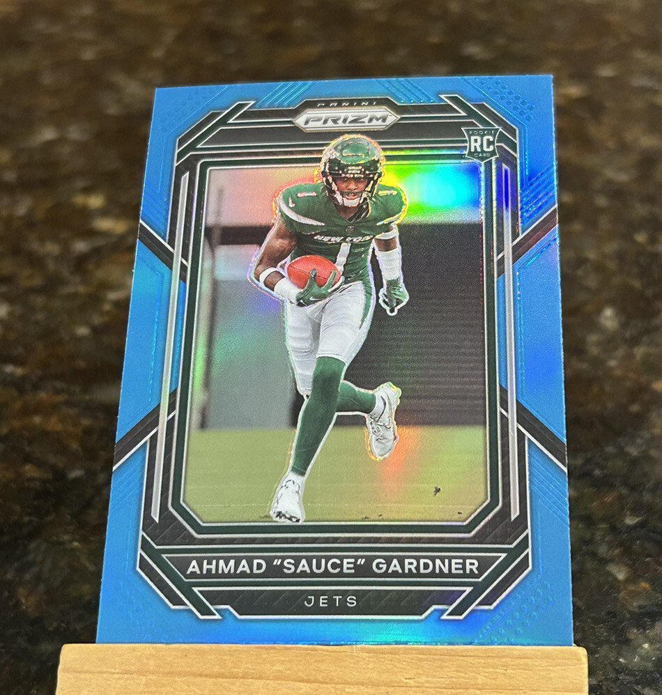 2022 Panini Prizm Ahmad “Sauce” Gardner Rookie RC Light Blue Prizm #341 Jets
