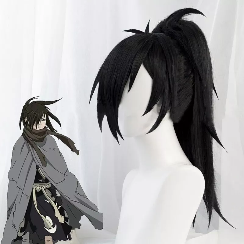 Anime Dororo Cosplay Hair Hyakkimaru Cosplay Black Hair Men Synthetic Hair  Cos