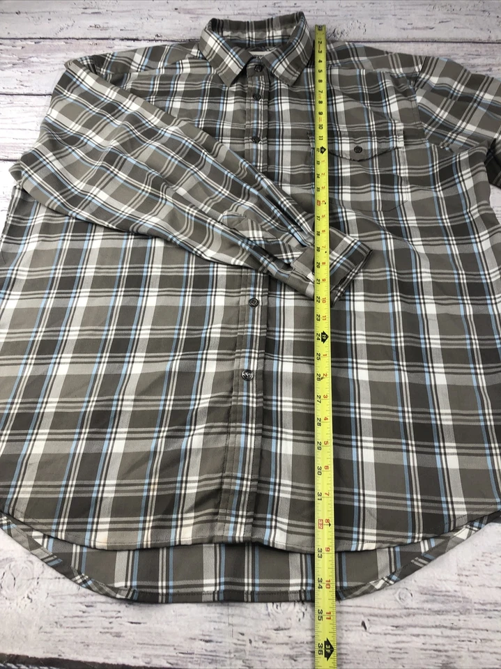 Camisa de franela a cuadros con botones calce relajado sublette Mountain Khakis para hombre, grande Foto 3 de 4