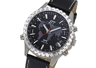 Sportlich-eleganter GPS World Timer ETT Funkarmbanduhr