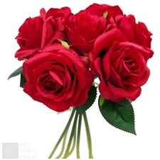 35cm Large Artificial Rose Bouquet Silk Flowers Open Head Floral Wedding