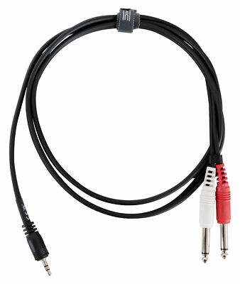 DJ PA Kabel Y-Kabel Audiokabel 1,5m Audio 3,5mm Mini Stereo Klinke Mono groß Aux