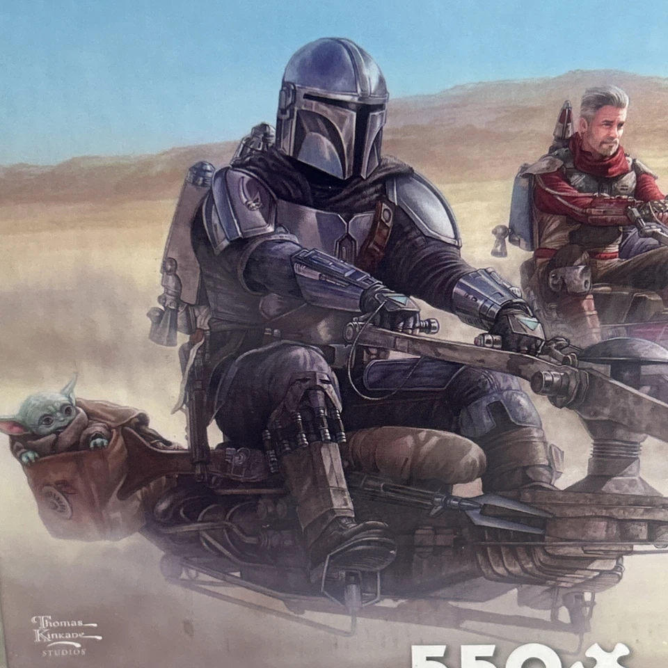 Rompecabezas 2022 Star Wars Mandalorian Thomas Kinkade The Marshal 550 piezas nuevo 2453-7 Foto 4 de 4