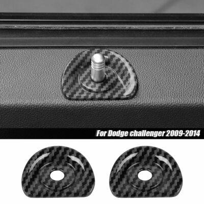 Carbon Fiber Door Lock Pin Trim Cover Accessories For Dodge Challenger 2009-2014