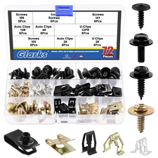72Pcs U Clips and Body Bolts Screws Kit Auto Car Fasteners for Bumper Fender
