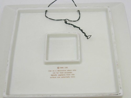 COLLECTIBLE PLATE Hallmark Cat NEEDLE POINT Klaus Kuntscher Wall Hanging 7 1/4" - Picture 2 of 3