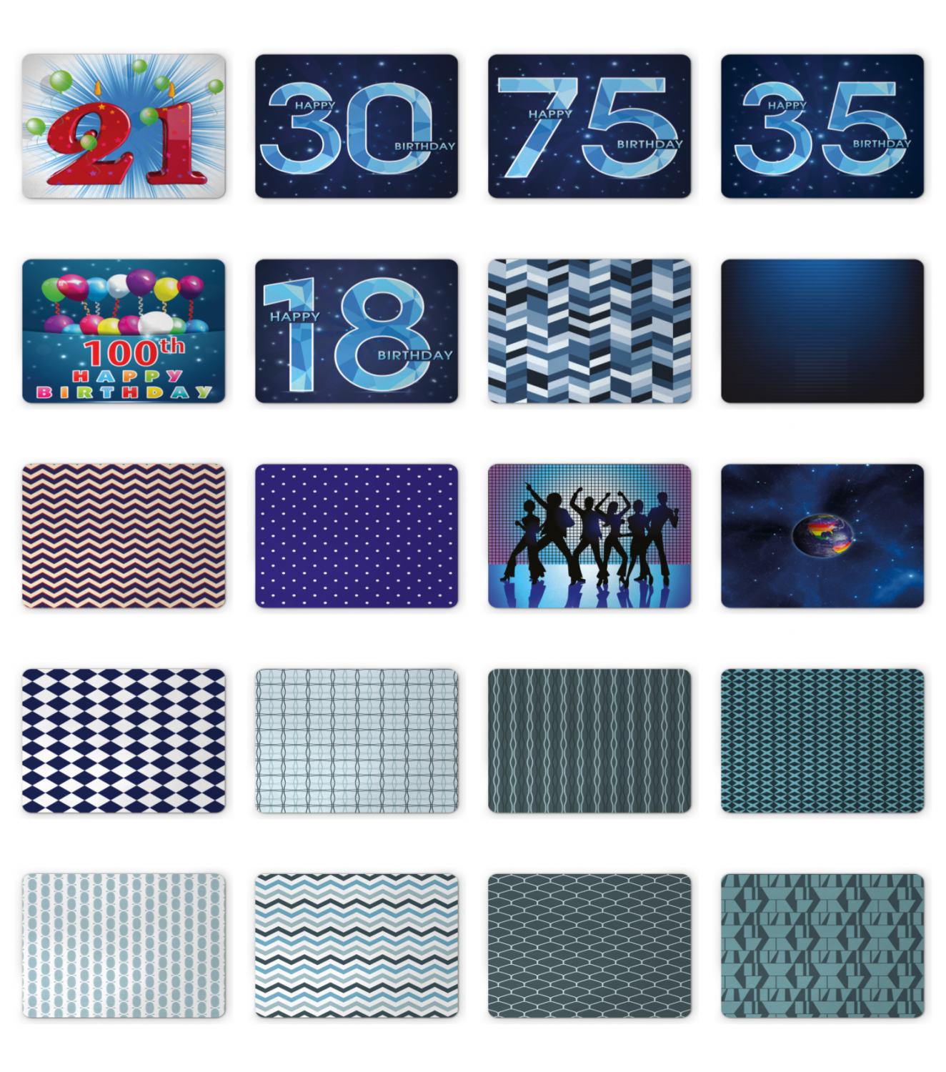 Ambesonne Blue Tones Mousepad Rectangle Non-Slip Rubber