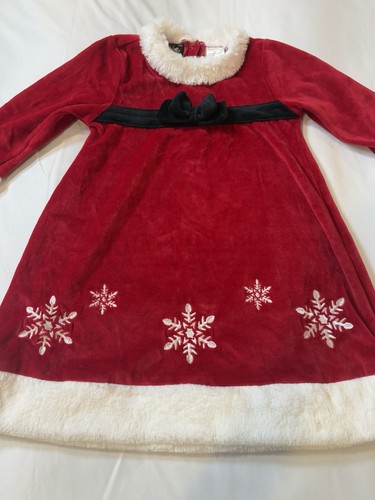 So La Vita Girls Dress Christmas Red Long Sleeve Size 24M Cotton Blend - Picture 2 of 9