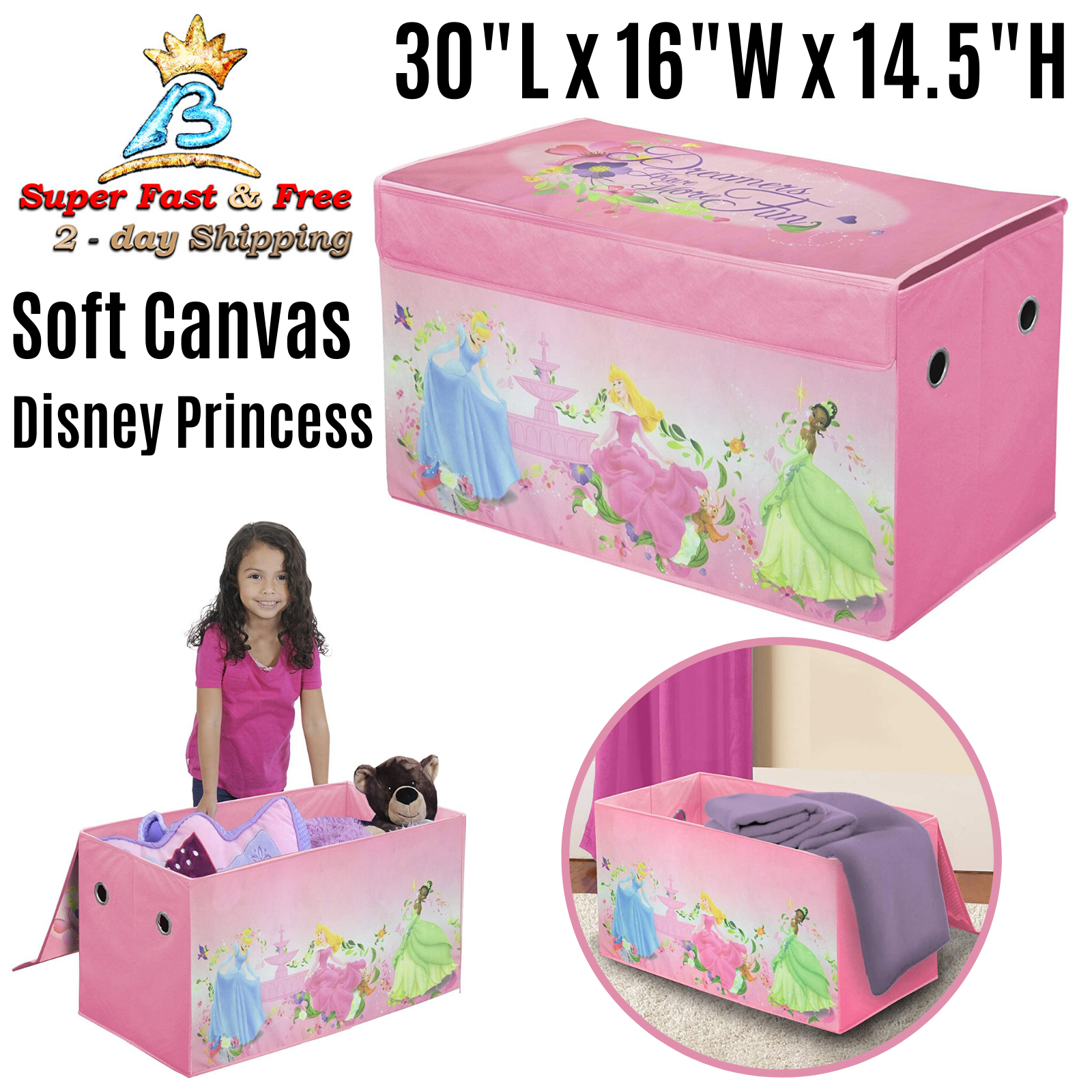 disney princess collapsible storage trunk