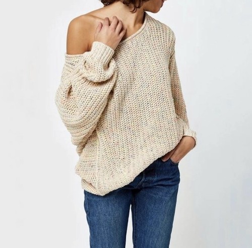 Neon Lights Pullover Knit Tunic Sweater 