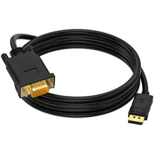 (in) DisplayPort to (Out) VGA Adapter DP to VGA Cable Male to Male Gold-Plate...