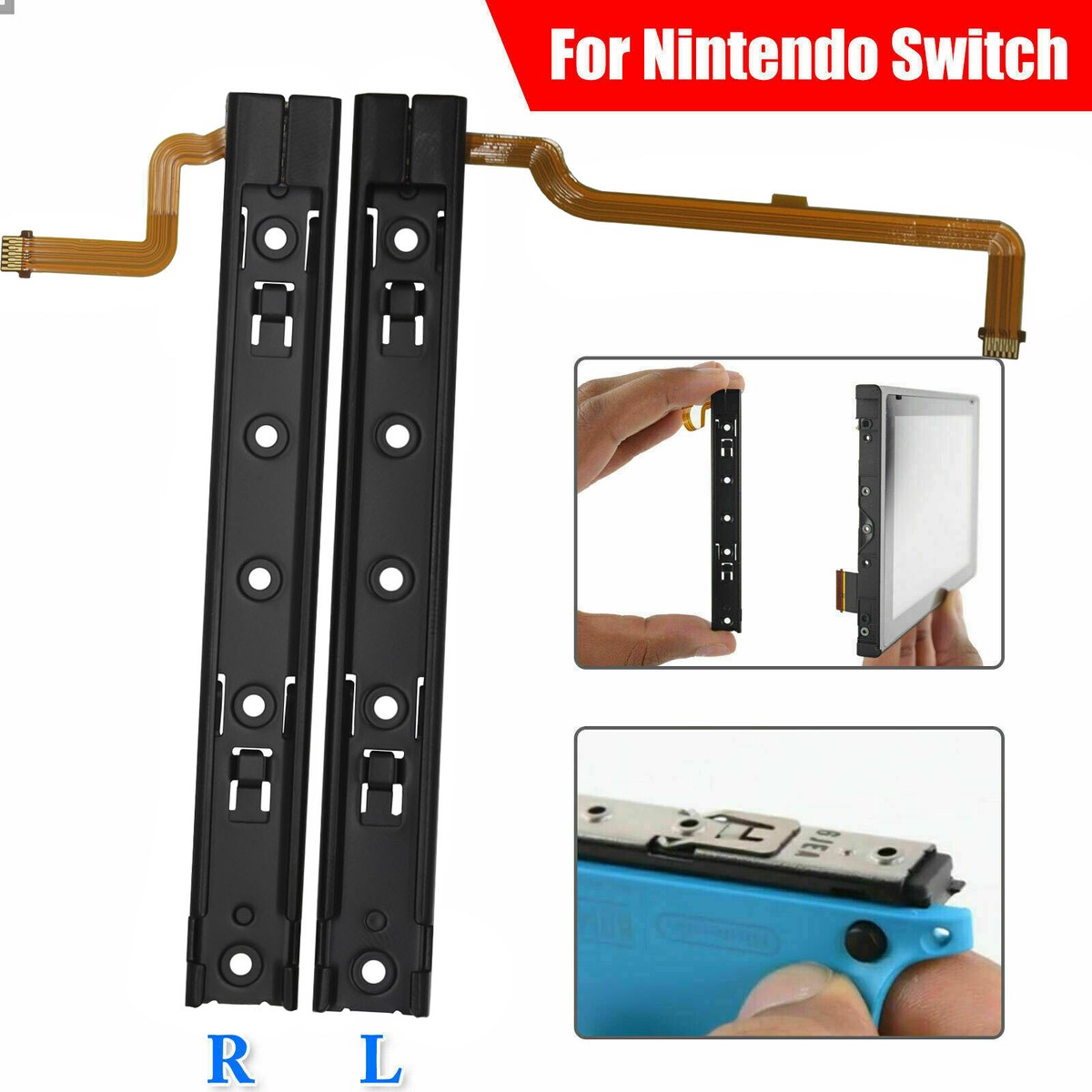 Nintendo Switch Rai New Left Right Slider sliding rail with Flex Cable for