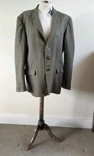 Vintage Daks wool Dogtooth tweed jacket lined double vent Simpson tailoring 42"