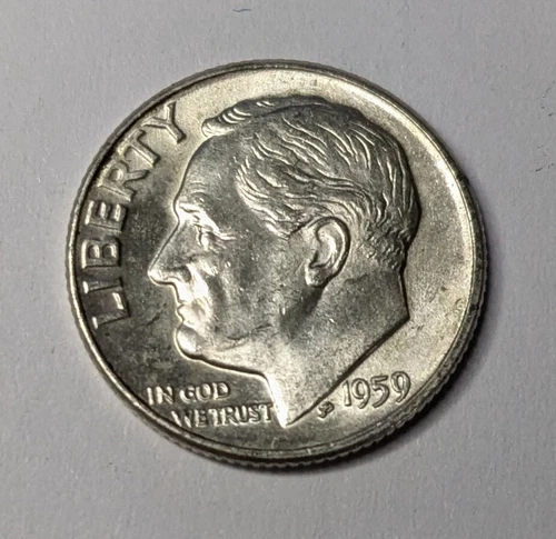 1959-D Roosevelt Silver Dime - Brilliant Uncirculated - Full Mint Luster