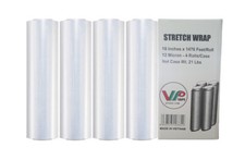 4 Rolls 18" Stretch Film/Wrap 1500ft Clear Packing Moving Heavy Duty Shrink
