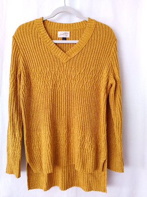 Universal Thread V Neck Pullover Sweater Mustard Size Small #13504