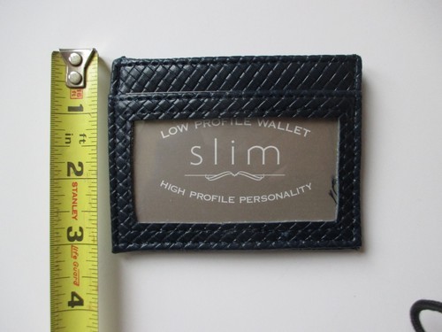 BB2 Navy Blue SLIM low profile Men Women WALLET ID holder weave unisex - Picture 5 of 10