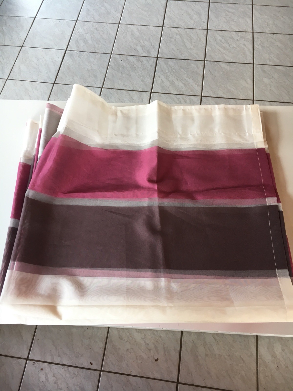 Gardinen Vorhange Schal Marke Unland Gestreift Pink Braun Weiss 2 Stuck 129x232 Ebay