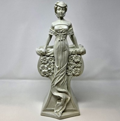 Design Toscano Wild Rose Siren ART NOUVEAU White Stone Polyresin? Vase 31233