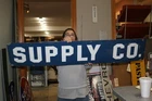 Large 60" Vintage 1950's SUPPLY CO. Bulk Plant Gas Oil Farm Porcelain Metal Sign