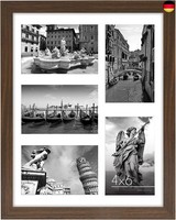 Americanflat Bilderrahmen Collage 10X15 Cm Walnuss - Bilderrahmen 28X36 Cm Mit