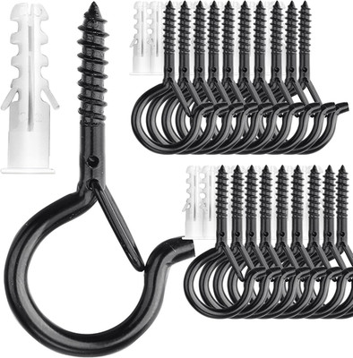 20 Pack Screw Hooks for Hanging Christmas Lights outside Plant Hanger, Heavy Dut