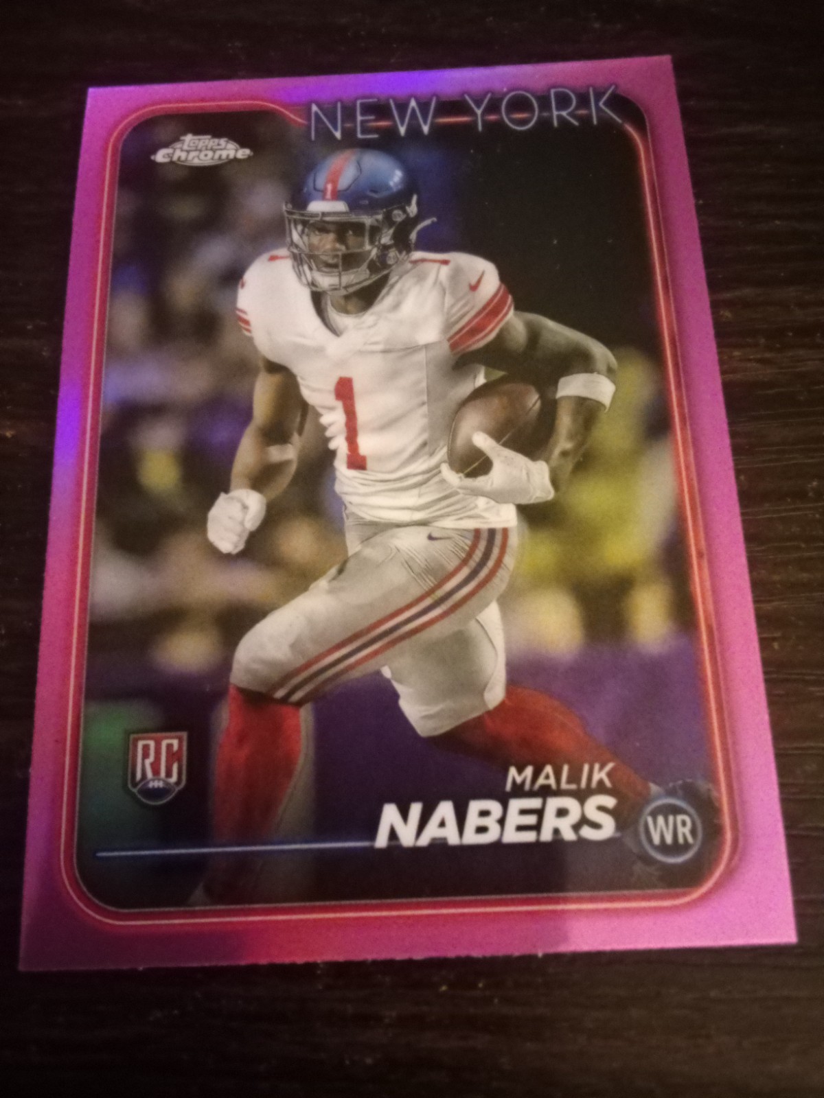 2024 Topps Chrome - Rookies Malik Nabers #205 Pink Refractor (RC)