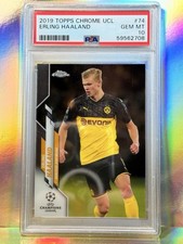 2019 Topps Chrome EUFA Champions Erling Haaland 74, PSA 10 Rookie Gem Mint