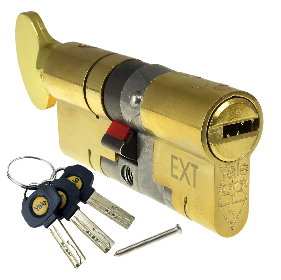 Yale Platinum 3 Star 55/35 90mm Euro Thumbturn Cylinder Brass 3 Keys YS3-5535BTT