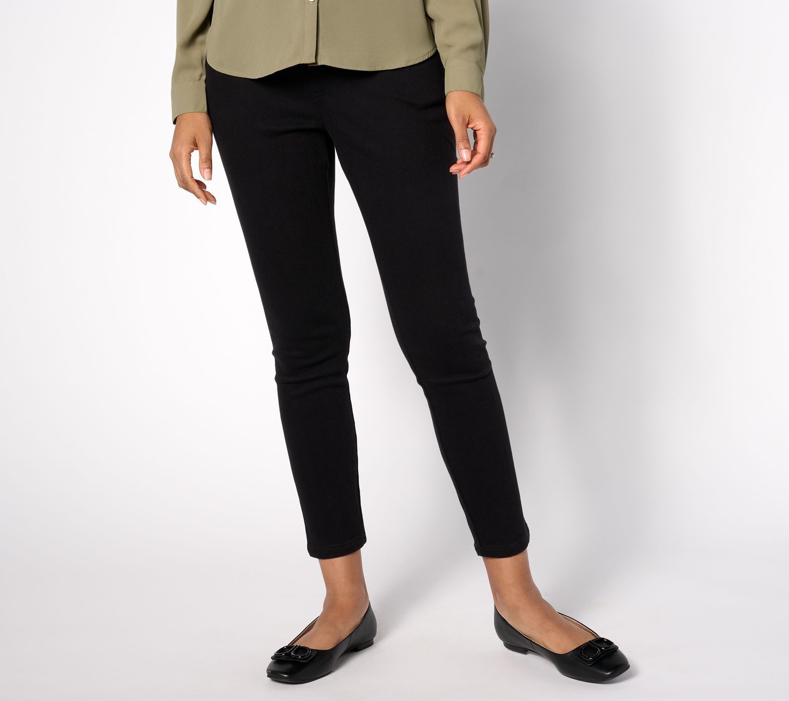 Belle by Kim Gravel Women's Petite Pants 14P Flexibelle Ph Pocket Black A631885