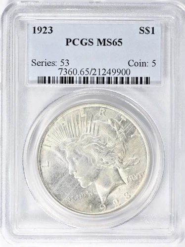 1923 Peace Silver Dollar PCGS MS-65