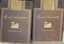 2 pair Gloria Vanderbilt Vintage White Day Sheer Pantyhose Size D