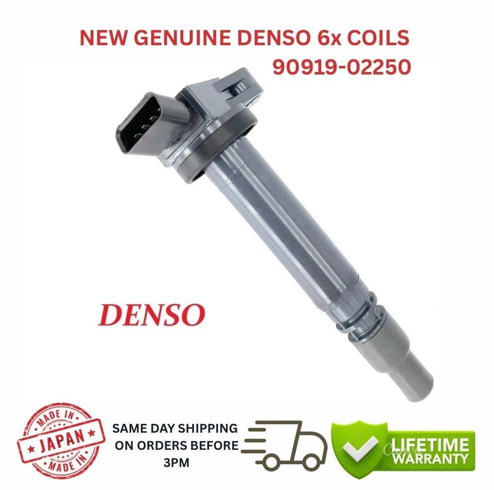 全新 x8 原始设备制造商 电装点火线圈 适用于 2005 - 2020 年 丰田雷克萨斯 I4 V6 V8,90919-02250 — 第 2/4 张图片