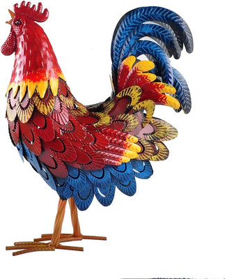 Metal Rooster Statue Garden Chicken Sculpture Decoration Metal Yard Art for Yard