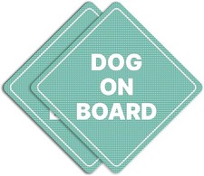 Dog on Board Car Sign - Sticker or Magnet  Color Options, Weather-Resistant - D