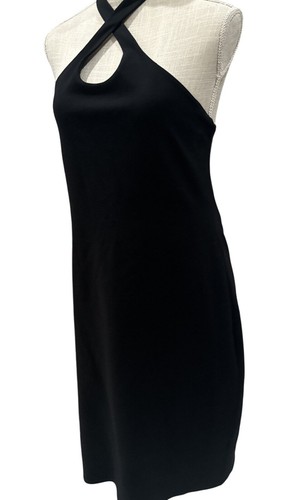 Topshop Womens Black Crisscross Halter Dress Size 12 - Picture 3 of 13