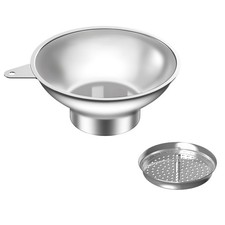 Canning Funnel with Strainer - Wide Mouth Stainless Steel Kitchen Funnel for ...