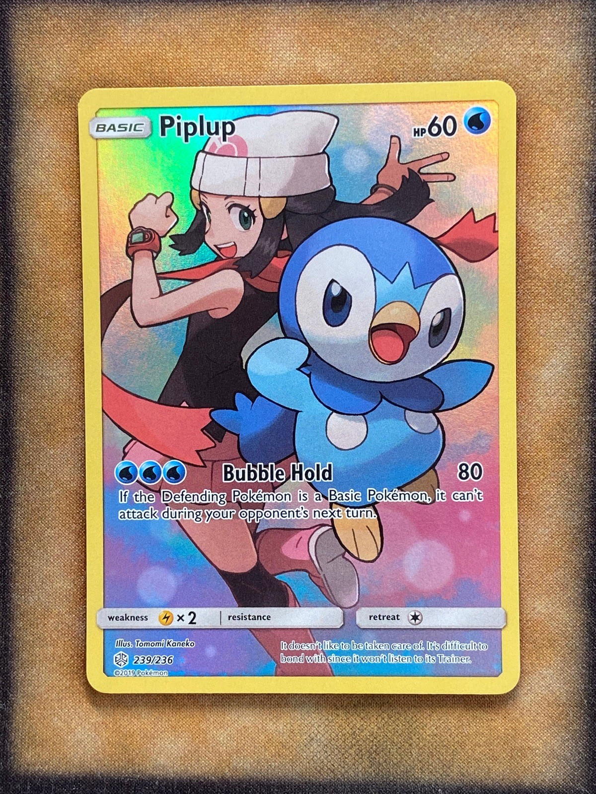 Pokemon Piplup 239/236 Cosmic Eclipse Secret Rare Holo NM