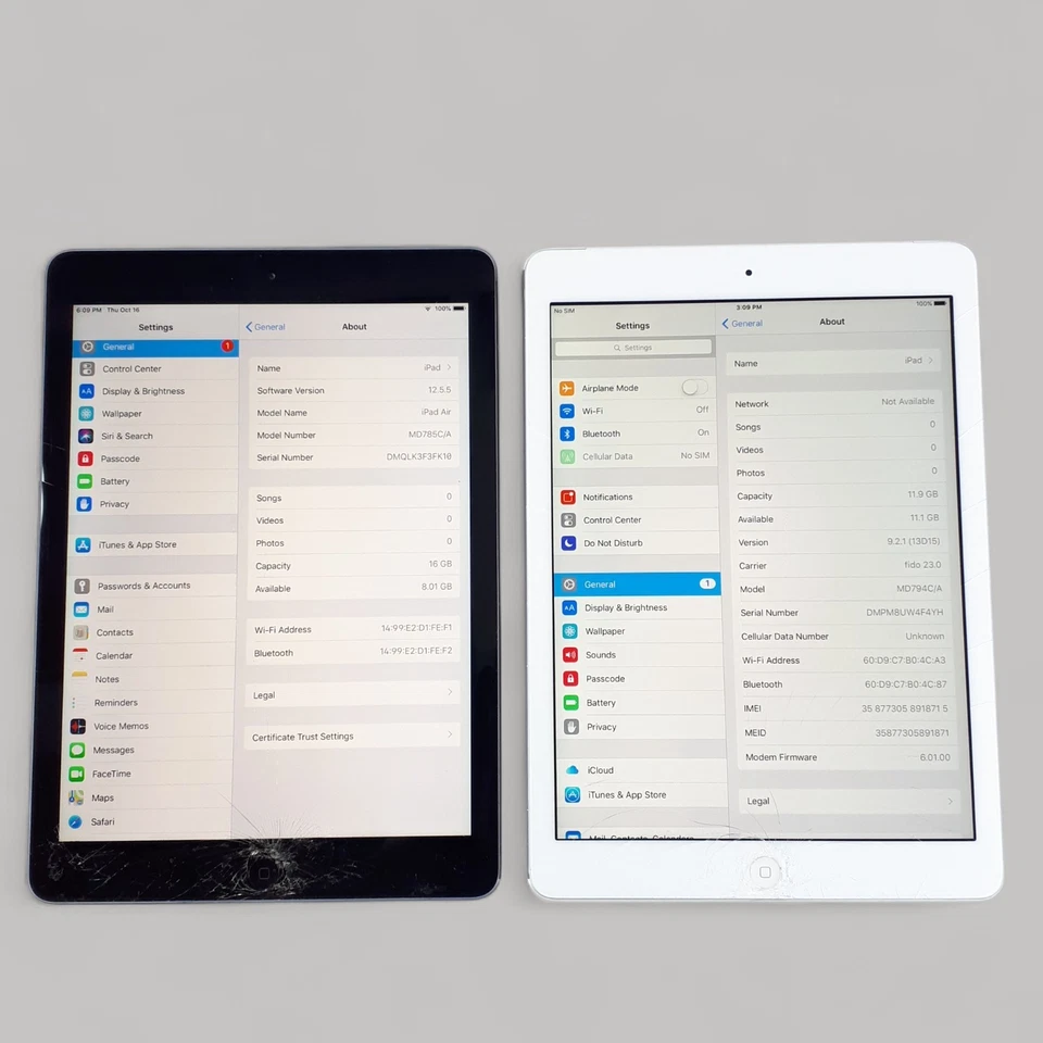 Apple iPad 16GB/32GB Wi-Fi + Cellular A1474/1475 Cracked Display Lot of 4 - Image 2 of 4