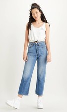 Levi's Ribcage Straight Ankle Crop Light Blue "Haight at the Ready" - size 26x29